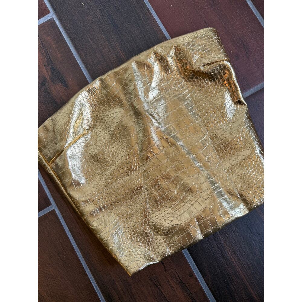 NWT Cultnaked Killa Bandeau in Gold Croc, Small $230 - Picture 7 of 8